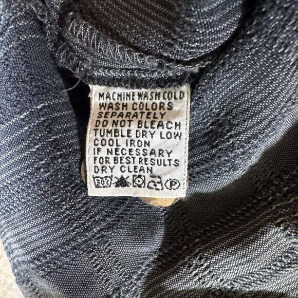 Tommy Bahama Black And Grey Striped 100% Silk Shirt‎ Size XL - Picture 5 of 6